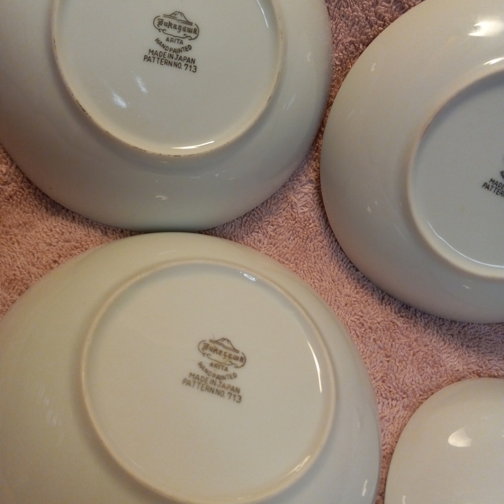 Fukagawa Arita 713 Fruit Bowl 5.75" Cross Star Atomic Starburst MCM VTG Berry - Picture 8 of 9